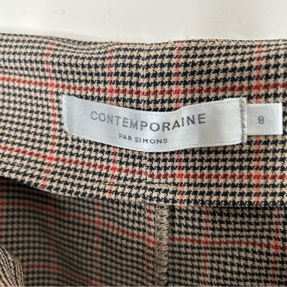 Simons Mini Pencil  Skirt Mini Houndstooth Red Yellow Black Size 8 - Picture 4 of 10